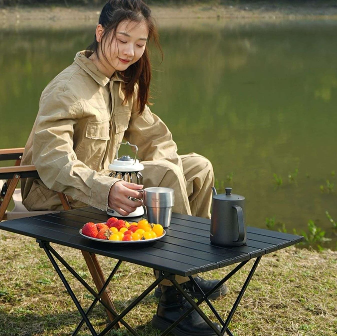 折りたたみ式アウトドアテーブル アウトドア耐荷重アルミテーブル