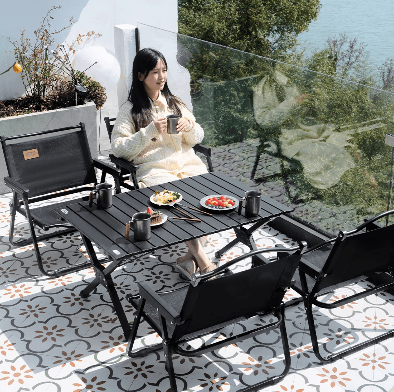 アウトドアテーブル 軽量折り畳みキャンプテーブルセット