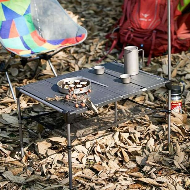 折り畳み式 アウトドアテーブル 木目調