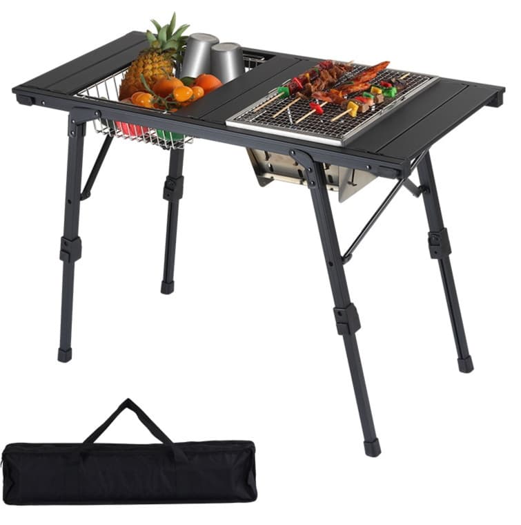 アウトドアテーブル 多機能組立式グリルテーブル露営セット