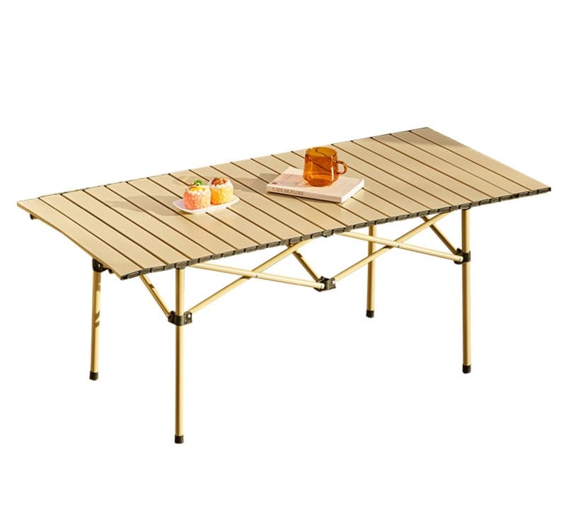 アウトドアテーブル アルミ製ロール式キャンプテーブル