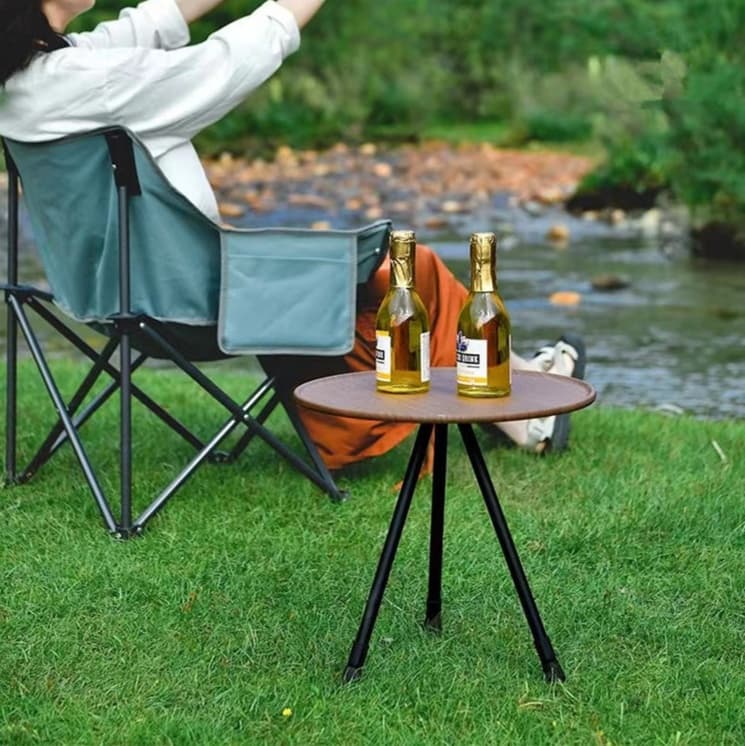アウトドアテーブル 三脚式コンパクトサイドテーブル