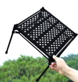 アウトドアテーブル 格子デザイン アウトドア二段テーブル