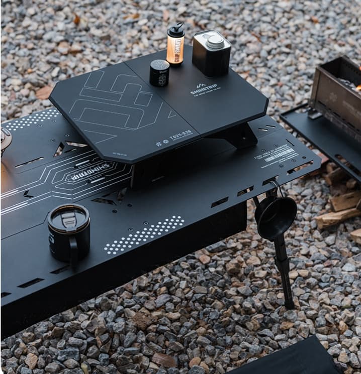 アウトドアテーブル 折畳式二層テーブル 山旅ギア