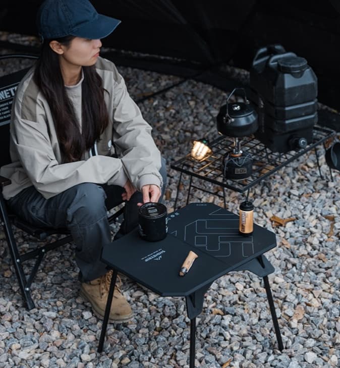 アウトドアテーブル 折畳式二層テーブル 山旅ギア