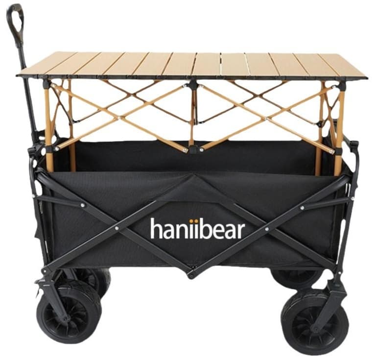 アウトドアテーブル 折りたたみ式 収納便利ワゴンテーブル