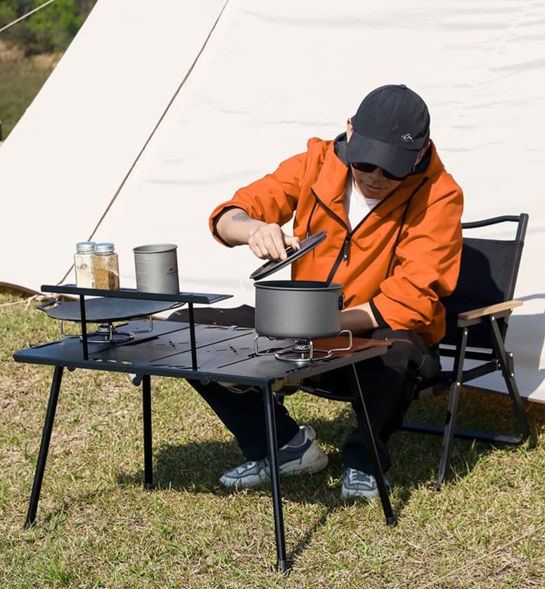 アウトドアテーブル 二段式キャンプ調理テーブル