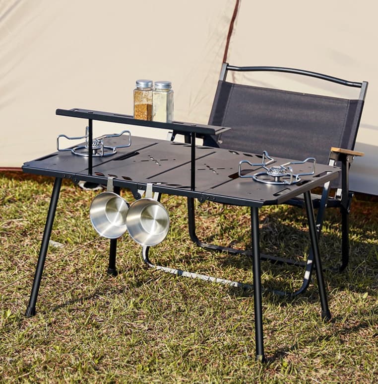 アウトドアテーブル 二段式キャンプ調理テーブル