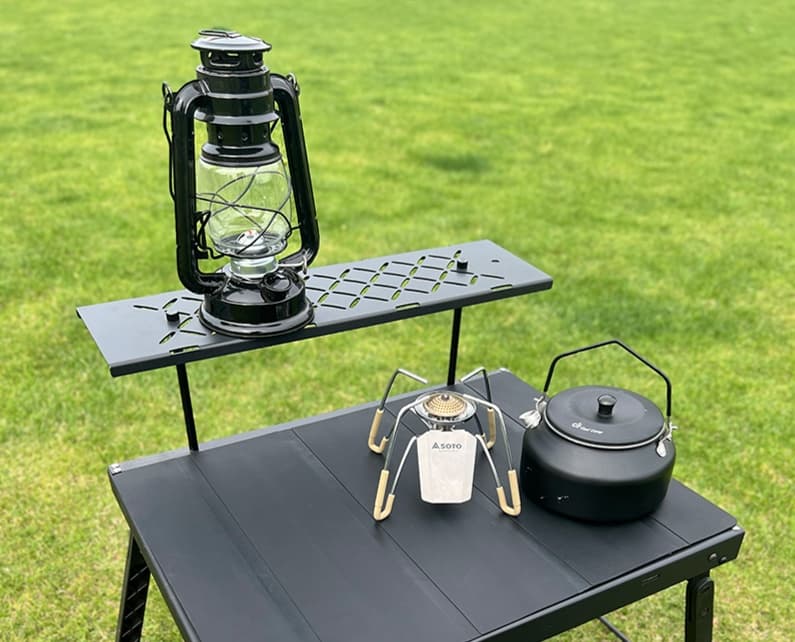 アウトドアテーブル スライド式折り畳みローテーブル