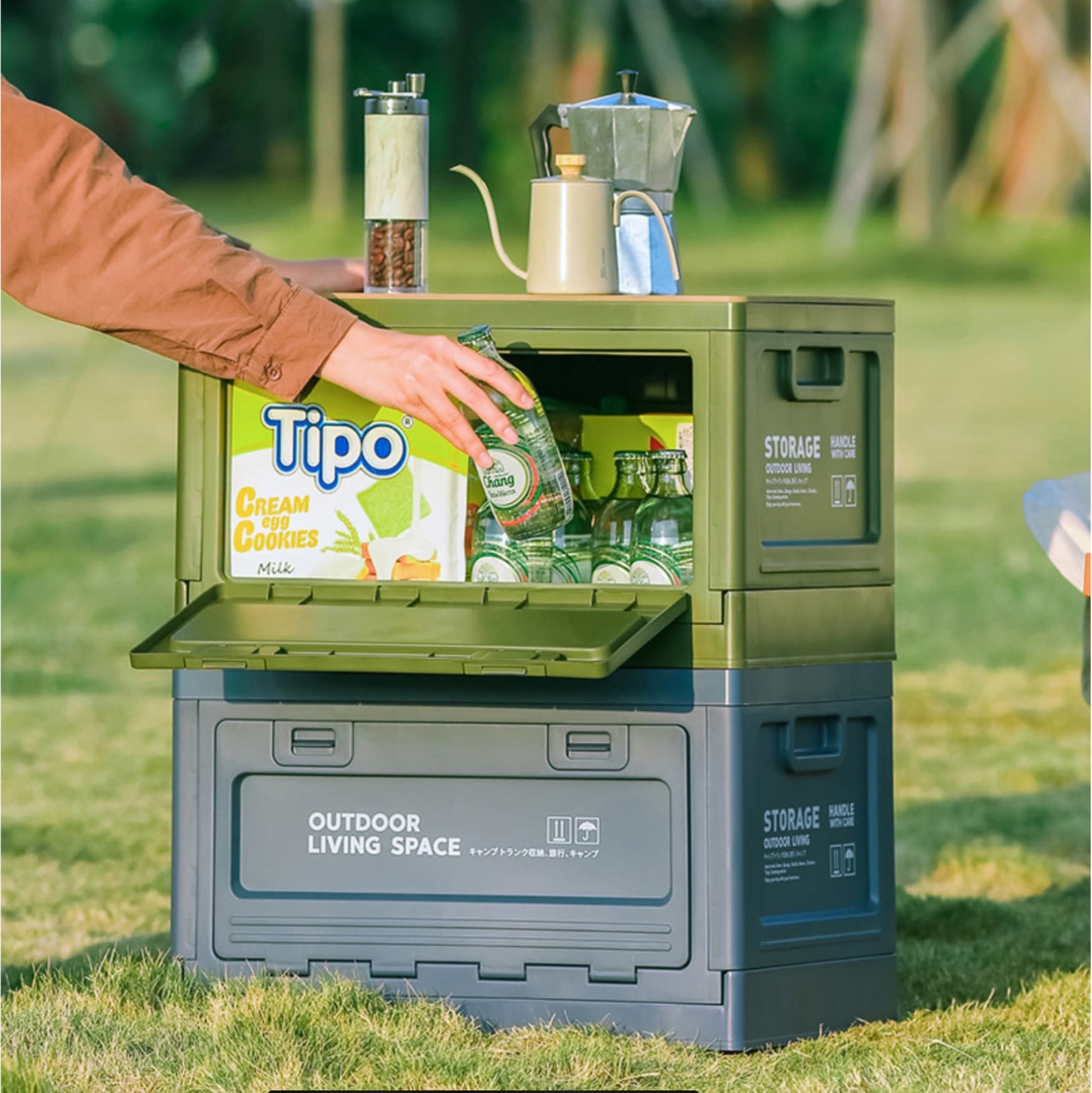 アウトドアテーブル 折り畳み式収納テーブルボックス