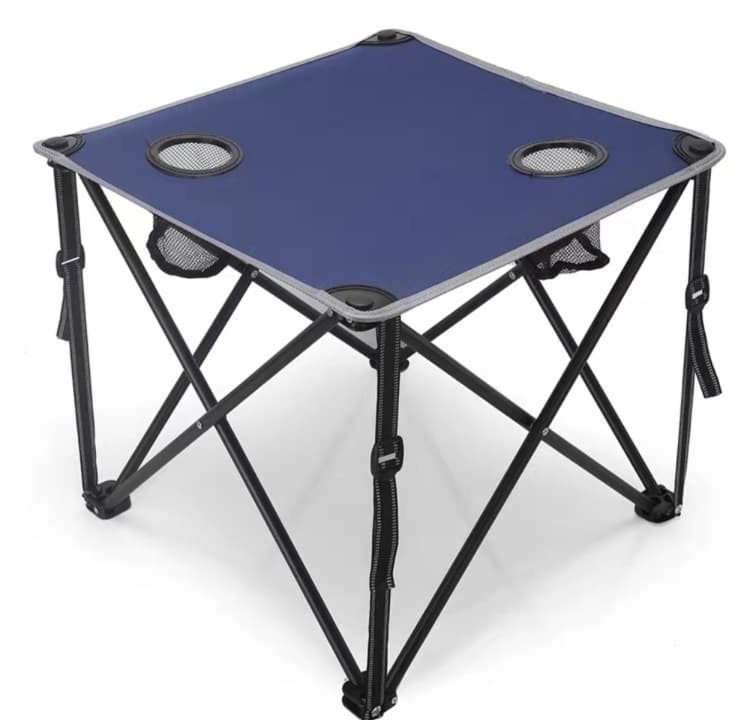 折りたたみ式 収納ドリンクホルダー付きアウトドアテーブル