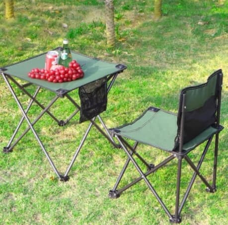折りたたみ式 収納ドリンクホルダー付きアウトドアテーブル