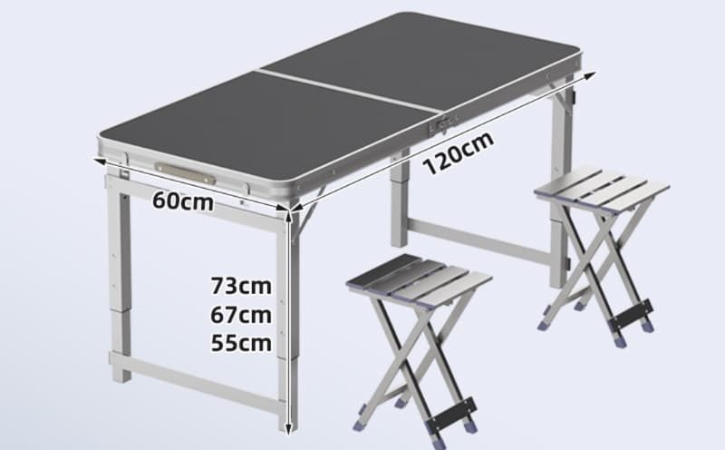 丈夫な三段階調整アウトドアテーブルセット