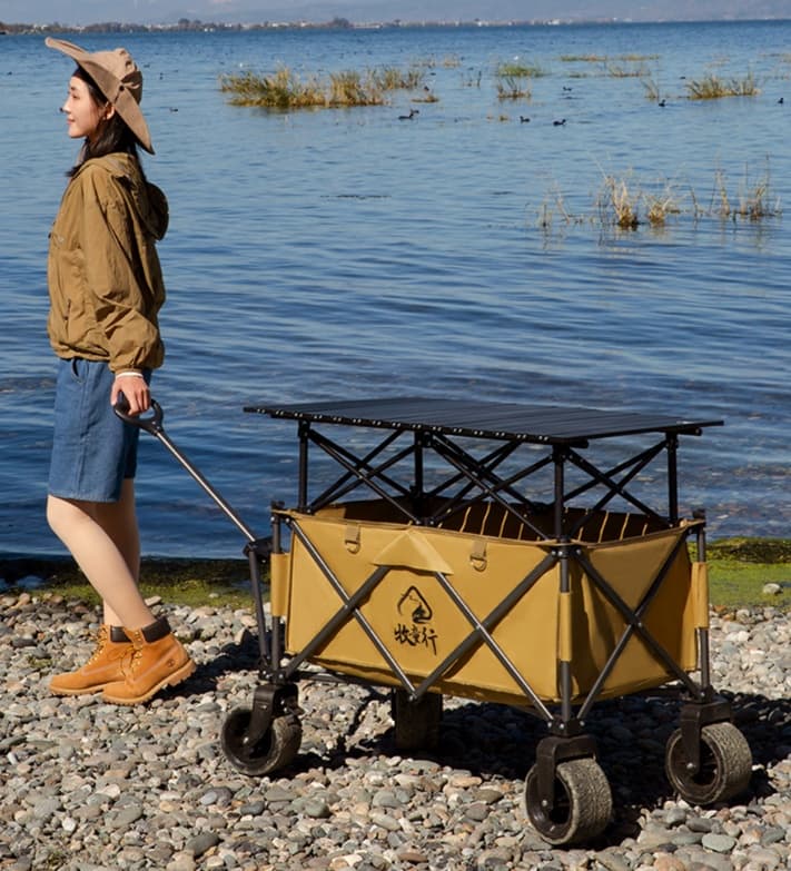 アウトドアテーブル 折りたたみ式多機能アウトドアワゴン