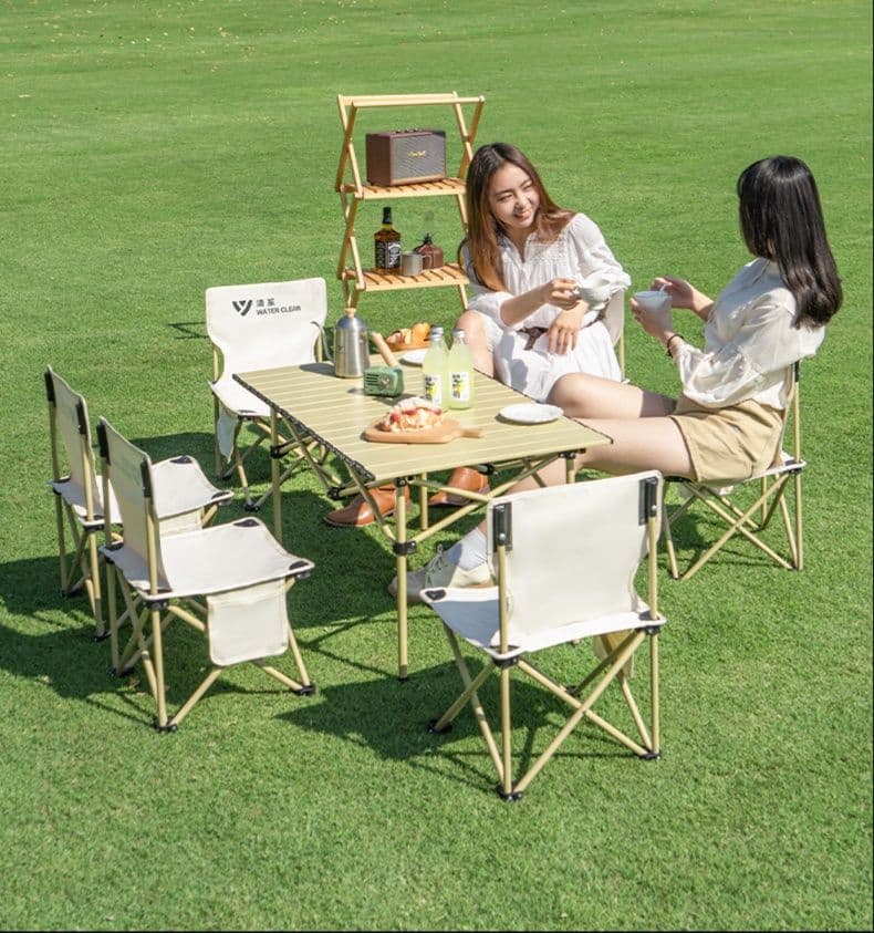 折りたたみ式 広々アウトドアテーブルセット