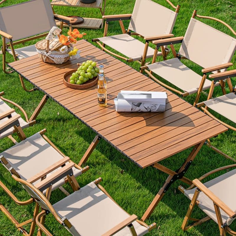 アウトドアテーブル 折りたたみ式木製キャンプテーブル