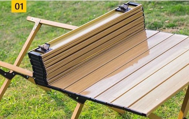 折りたたみ式 木製 アウトドアローテーブル