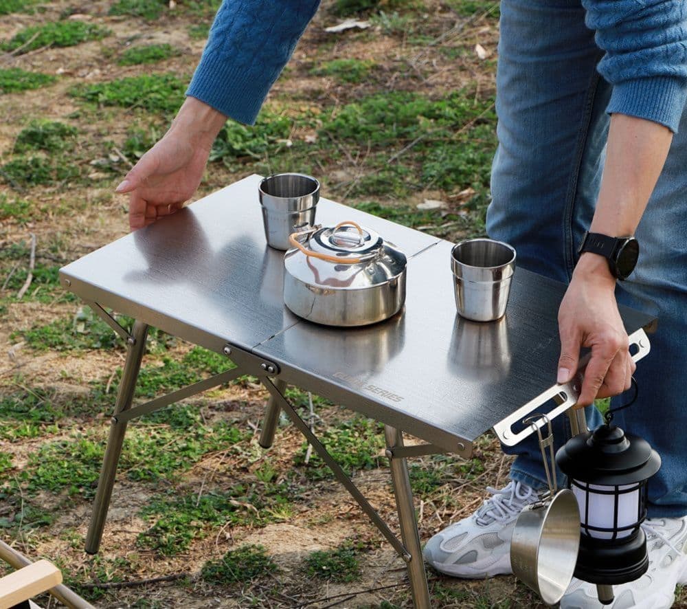 アウトドアテーブル 折りたたみ式 キャンプキッチンテーブル