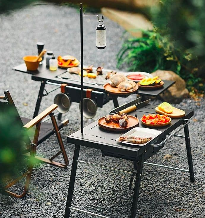 アウトドアテーブル 和風庭園調 折り畳みテーブル