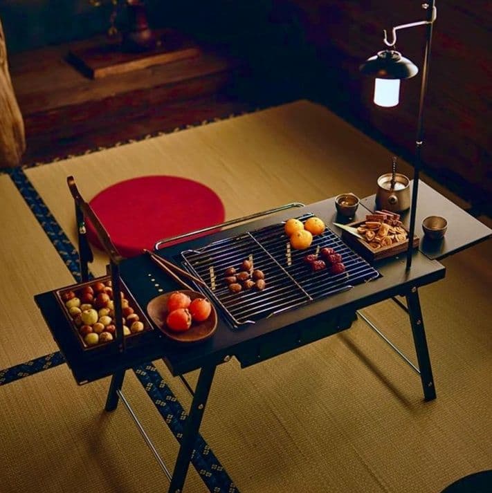 アウトドアテーブル 和風庭園調 折り畳みテーブル