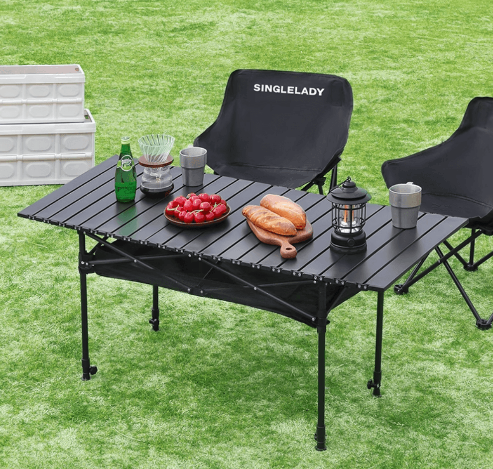 アウトドアテーブル 折り畳み式アルミロールテーブル