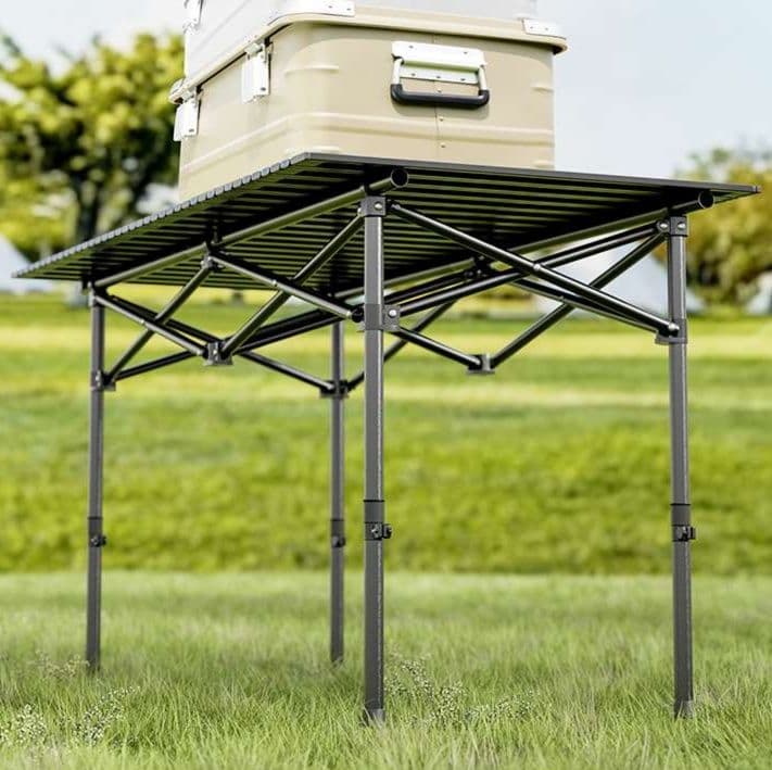 アウトドアテーブル 折り畳み式アルミロールテーブル