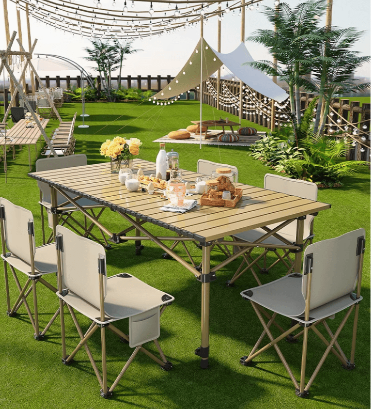 アウトドアテーブル アルミスリット 大型テーブル