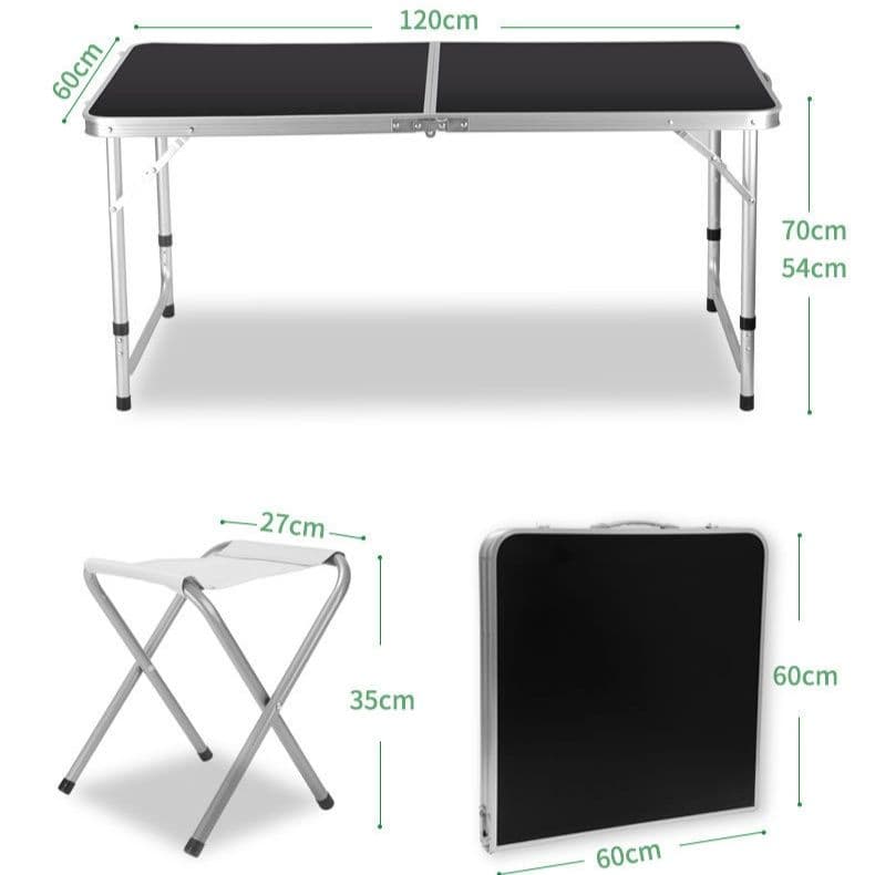 アウトドアテーブル 椅子四脚セット 高さ調節機能付き 折りたたみテーブル