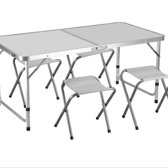 アウトドアテーブル 椅子四脚セット 高さ調節機能付き 折りたたみテーブル
