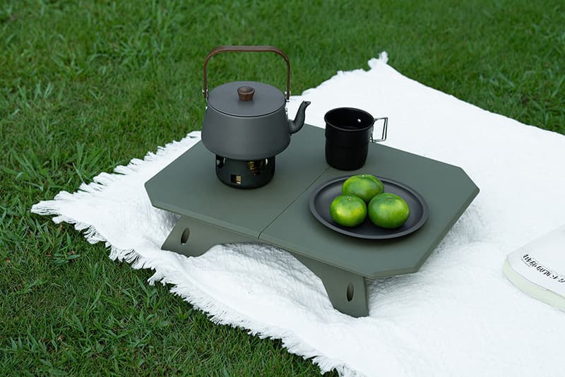 アウトドアテーブル 高低二段階調整機能付き折りたたみサイドテーブル