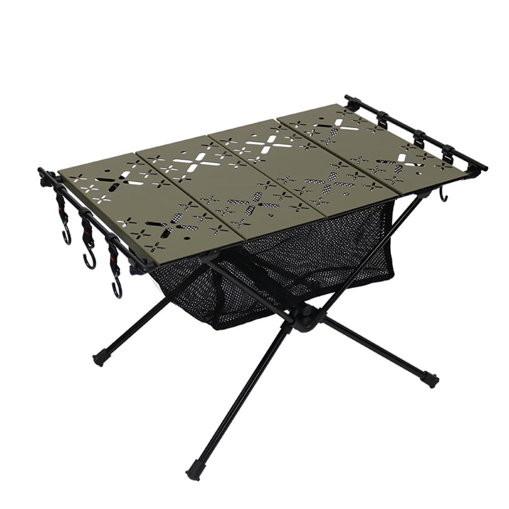 折りたたみ式メッシュポケット付アウトドアテーブル