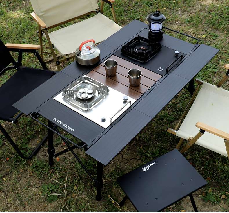 アルミ製折りたたみソロキャンプテーブルセット