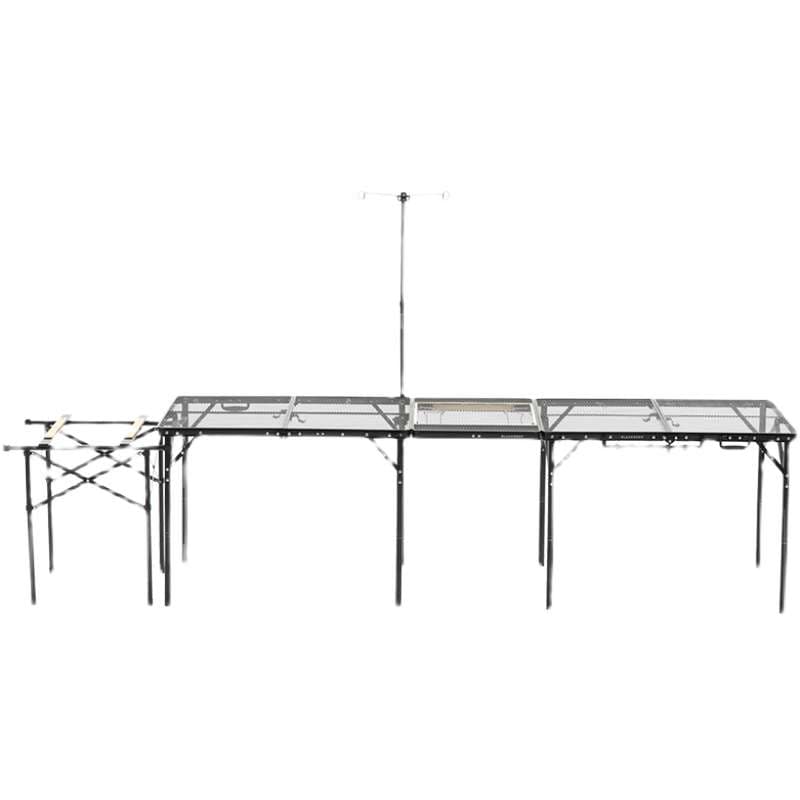 アウトドアテーブル 重厚感のある折りたたみ式キャンプメッシュキッチン