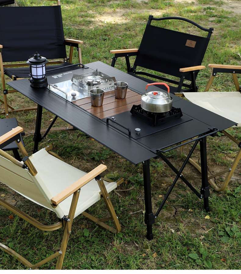 アルミ製折りたたみソロキャンプテーブルセット