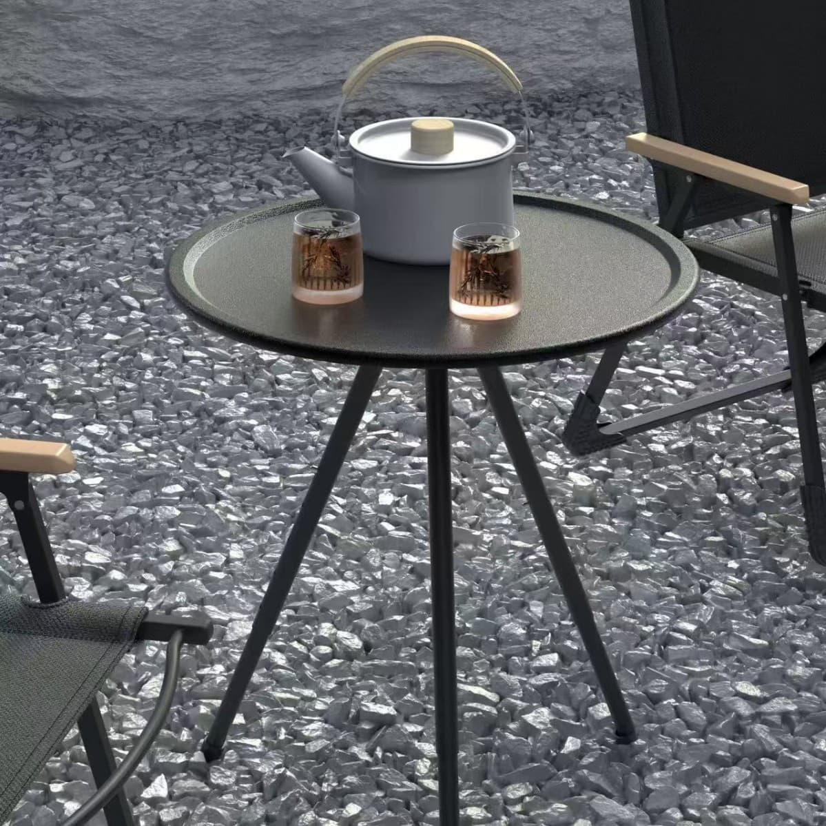 アウトドアテーブル 折りたたみ三脚サイドテーブル 