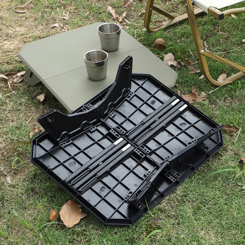 アウトドアテーブル 高低二段階調整機能付き折りたたみサイドテーブル