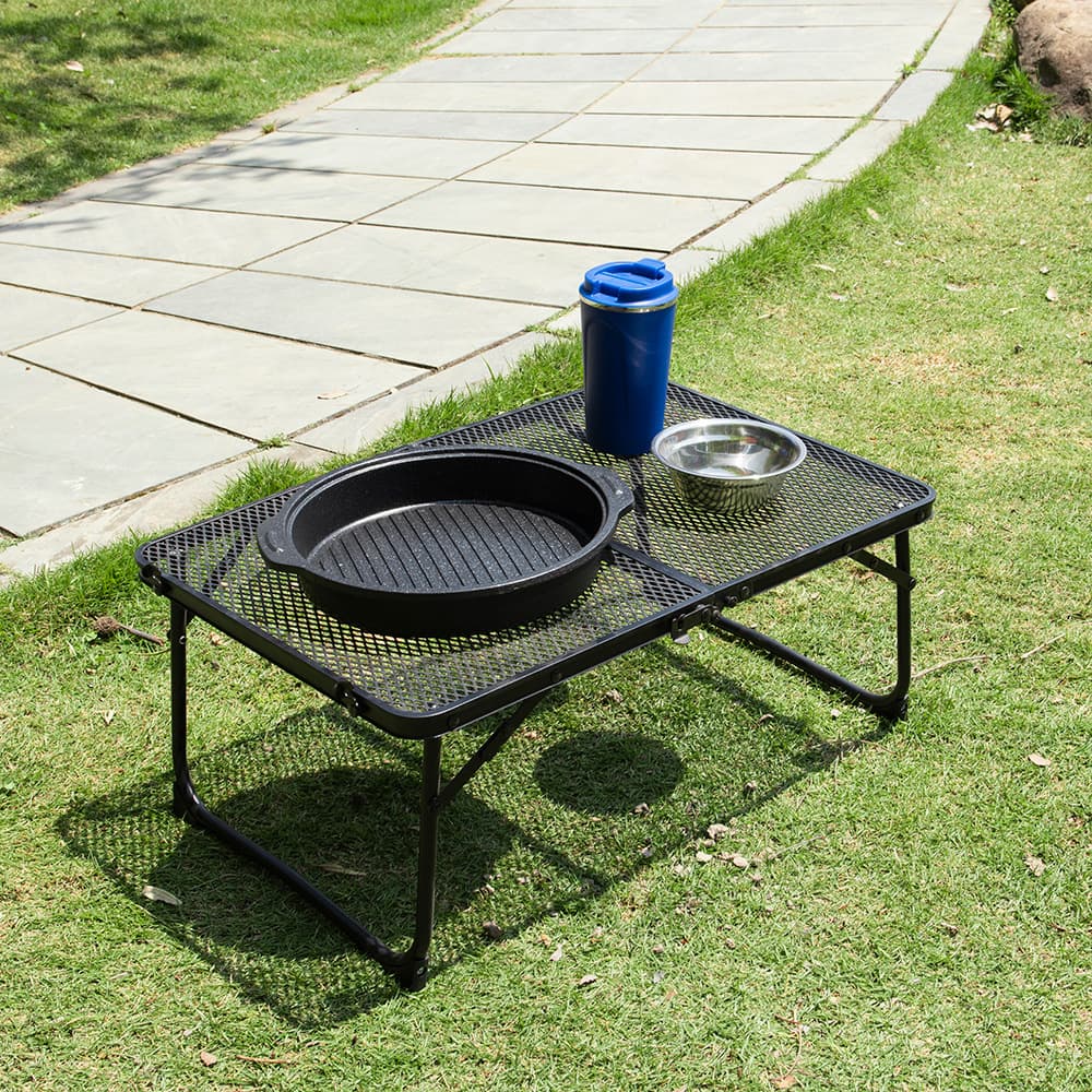 アウトドアテーブル 折りたたみ式メッシュテーブル コンパクト
