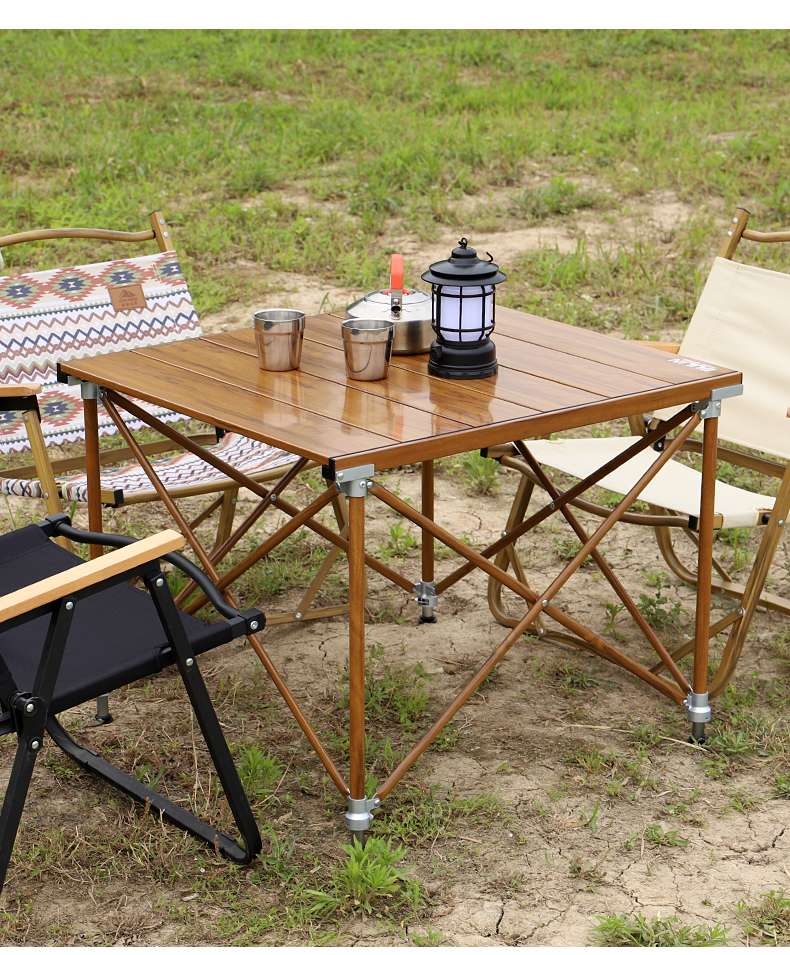 アウトドアテーブル 折りたたみ式 アルミロールテーブル