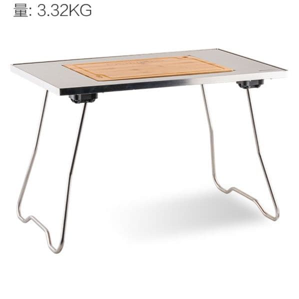 アウトドアテーブル 軽量コンパクトステンレス 竹製天板 折りたたみ式テーブル